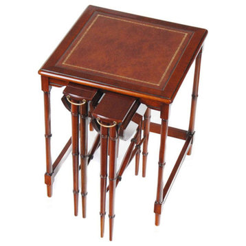 Tall Table Set With Leather Top