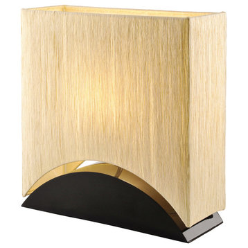 Sakura 17" Space-Efficient Premium Shade Table Lamp With Black Lacquer Wood Base