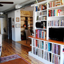 downstairs
