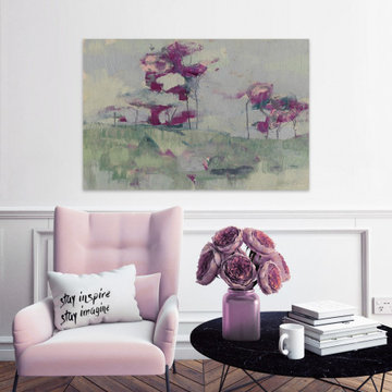 "Fuchsia Treeline III" Painting Print on Wrapped Canvas