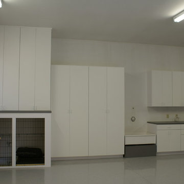 Laminate Garage Cabinets with Dog Kennel
