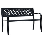 vidaXL - vidaXL Garden Bench 49.2" Black Steel - vidaXL Garden Bench 49.2" Black SteelvidaXL Garden Bench 49.2" Black Steel - 47943, Take a load off in your garden, on your patio or any other outdoor space on this quality bench. Made of high-quality steel and lattice-patterned plastic backrest, this bench is weather-resistant and highly durable. With its understated and timeless design, this bench will add a touch of style to your garden or patio.