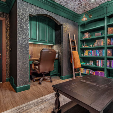 Copper Washed Elegance in a Private Library Retreat