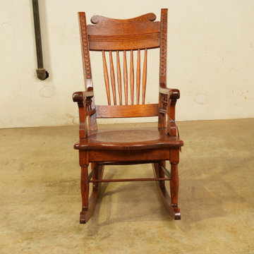 Antique Victorian Oak Rocking Chair — Structural Repair, Missing Component Fabri