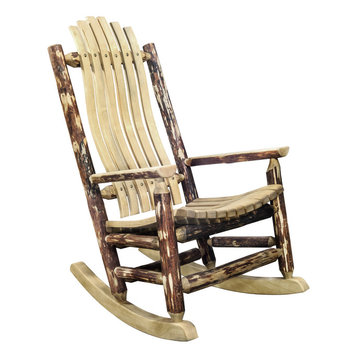 rustic log rocker