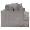 Newport Slip-Covered Recessed Fin Arm 94" Sofa, 4 Throw Pillows, Gray
