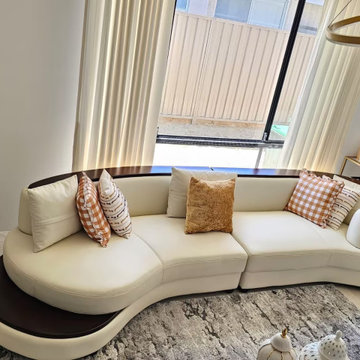 Panoramic View of Full-set Curved Sofa Combination