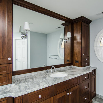 Super White Quartzite Master Bathroom