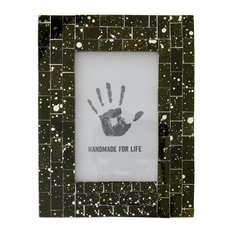 Novica Forest Moss Glass Mosaic Photo Frame, 4"x6"