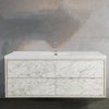 MOM 60" Wall Mounted Vanity With 4 Drawers and Acrylic Single Sink, Marble