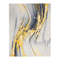 Nourison - Nourison Prismatic Modern and Contemporary Abstract Grey/Gold Area Rug - Area Rugs