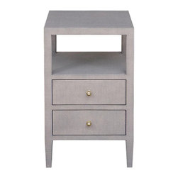 Worlds Away - Worlds Away Roscoe Two Drawer Side Table - Side Tables And End Tables