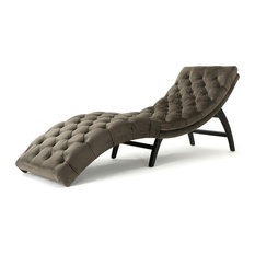 Garamond Tufted New Velvet Chaise Lounge, Gray