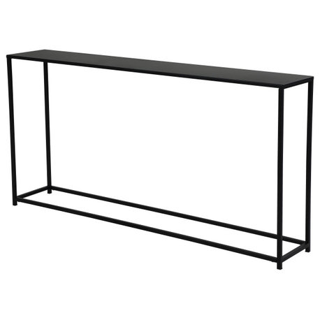 Pangea Home Miley 56" Rectangular Modern Metal Console Table in Black