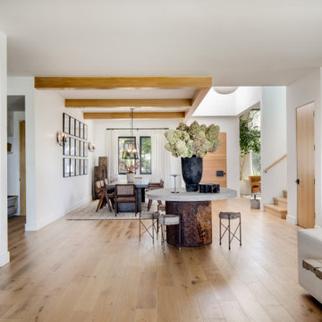 California Traditional Open Floorplan Living Room With Fireplace