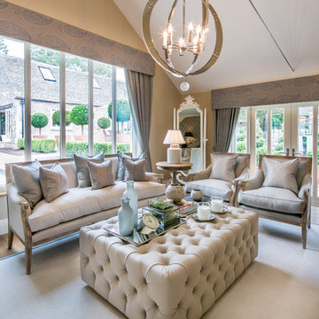 Luxury Cotswolds house with antique heavy brushed and smoked oak flooring