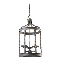 Hampton Bay Barcelona Collection 3-Light Rustic Iron Pendant - Pendant Lighting