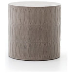 Four Hands - Colorado End Table - Concrete adopts alluring shapes as modern geometry plays with nature's petal form. Dark grey concrete is intricately etched for artistic intrigue. Safe indoors or out. Cover or store indoors during inclement weather or when not in use.
