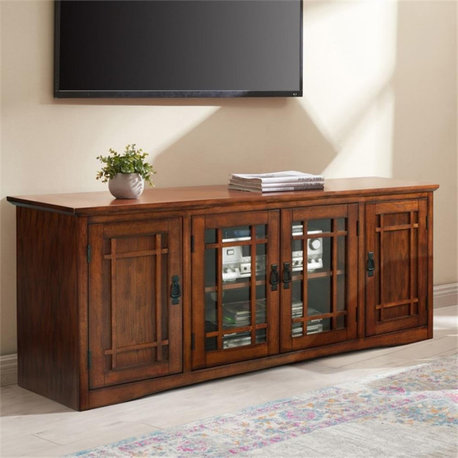 Leick Furniture Mission 60" Wood TV Stand in Medium Oak