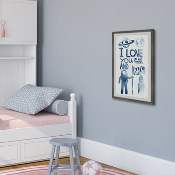 "Astronaut's Love" Framed Painting Print