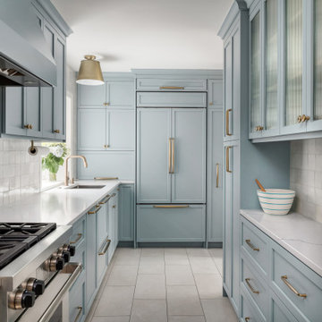 Transitional Blue & Ivory Kitchen