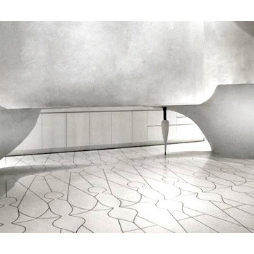 Cementicious Fabrication - Custom Sculptural Concierge Desks