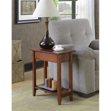 Convenience Concepts American Heritage Flip Top End Table- Mahogany Wood Finish