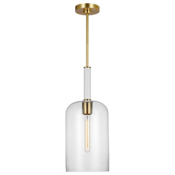 Monroe One Light Pendant in Burnished Brass