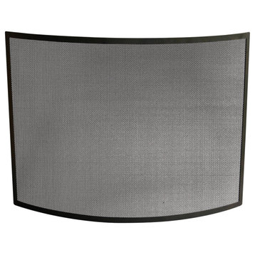Uniflame Single Panel Curved Black Wrought Iron Screen