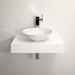 LUSSO STONE MILANO CARRARA FREESTANDING MARBLE BASIN 400 - Products