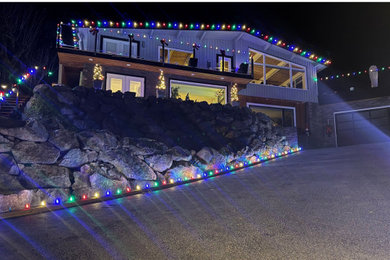 Colorful Pathways and Rooflines Illuminated for the Holidays