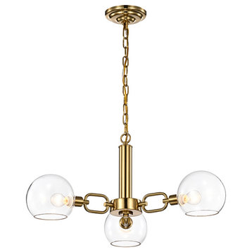 Warehouse of Tiffany's HM158/3 Andres 27", 3 Light, Indoor, Gold Finish