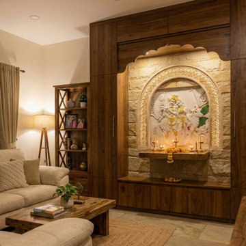 Radha Krishna Stone Wall Mural