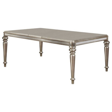 Bowery Hill Extendable Dining Table in Metallic Platinum