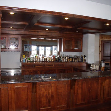 Tiger Maple Bar with Logo on Mirror
