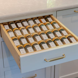 Striking Kitchen in Blue and White - Kitchen Drawer Organizers