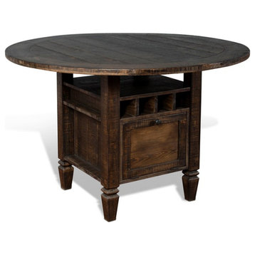 Pemberly Row Transitional Wood Counter Height Table in Tobacco Leaf