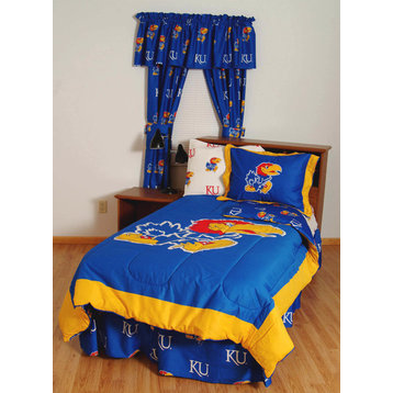 Kansas Jayhawks Bed in a Bag Twin, With White Team Sheets