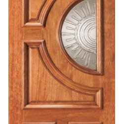 Exterior Single Door Mahogany Radius Lite with Casting Glass - Front Doors