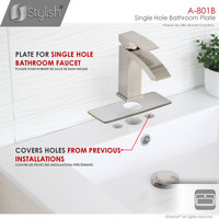 STYLISH 6 1/8" Brushed Nickel Bathroom Square Deck Plate
