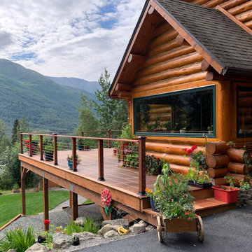 Modern Cable Railing Deck in the Mountains