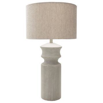 Forger Table Lamp by Surya, Painted/Gray Shade