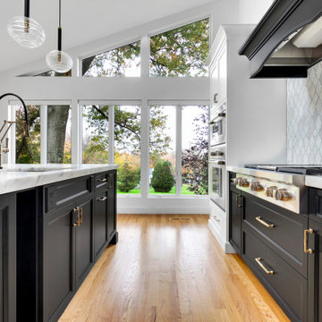 Black & White Kitchen with Accents of Gold