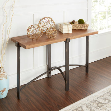 ewis Console Table With Concrete Finish Top