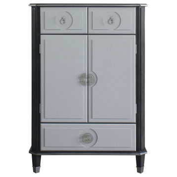 Beatrice Chest, Charcoal and Pearl White Finish