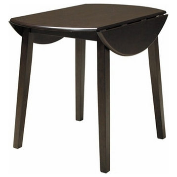 Ashley Furniture Hammis Round Drop Leaf Dining Table in Dark Brown