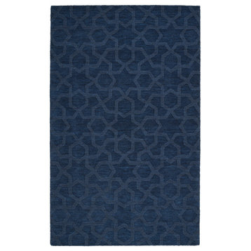 Kaleen Hand-Tufted Imprints Modern Wool Rug, Navy, 5'x8'