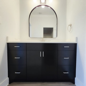 Modern Frameless Bathroom Vanity with Slab Cabinet Doors