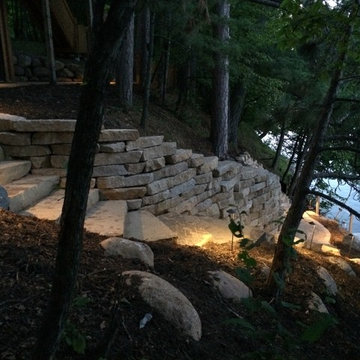 Stone outcropping steps