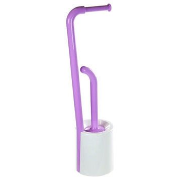 Colorful Bathroom Butler, Thermoplastic Resins, White/Lilac